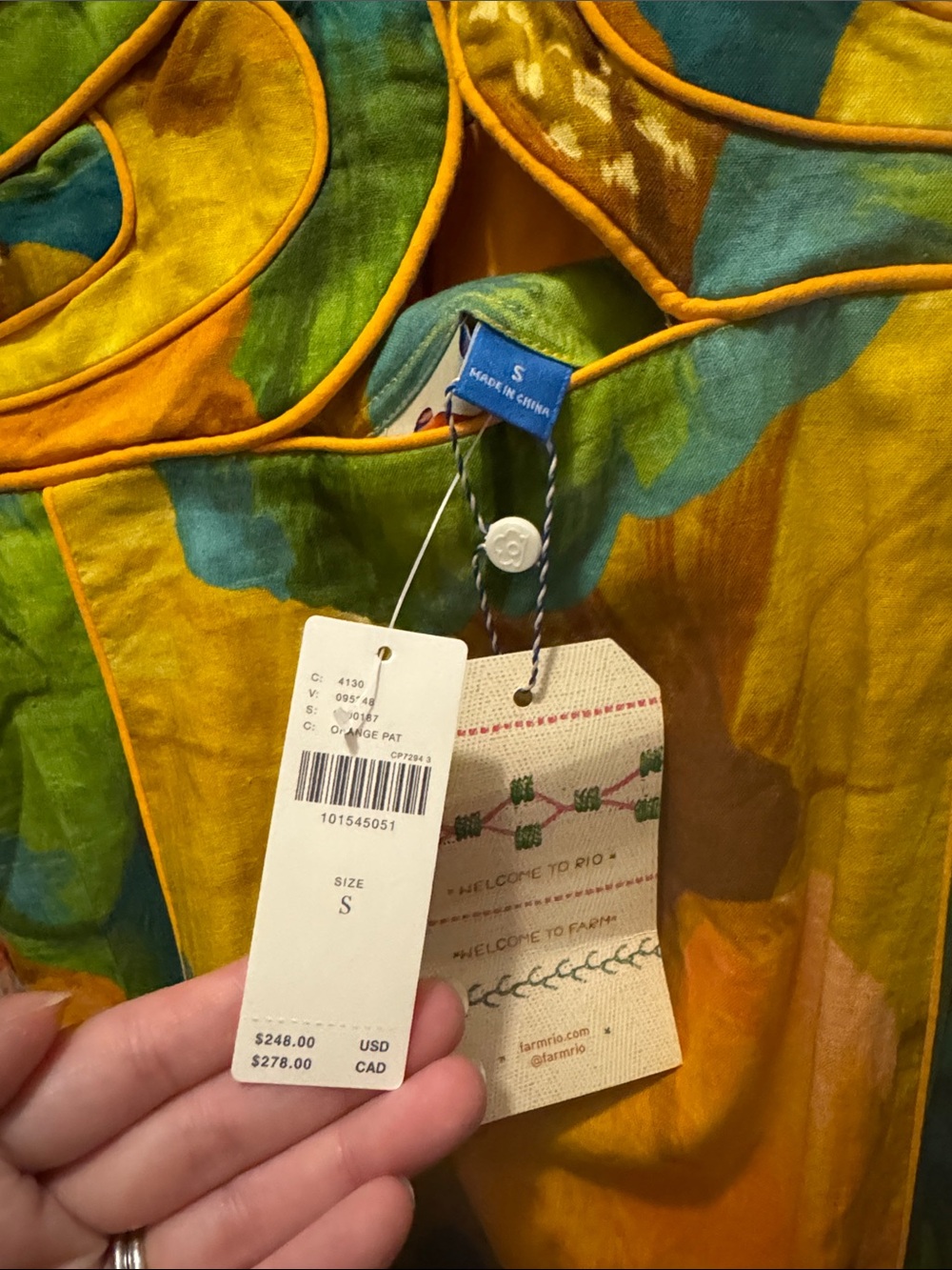 FARM Rio Yellow, Green & Orange Floral Midi Dress - Picture 5 of 7